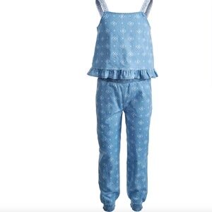 NEW  Epic Threads All Over Print Top and Pant Challis 2 pcs Set soft denim 4T